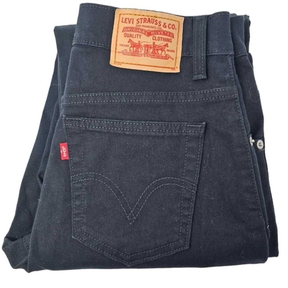 Levis 550 Jeans Women 6 M Relaxed Boot Cut Black Dark Wash Denim Stretch 28 X 32